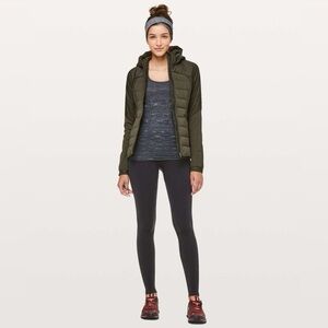 Lululemon Down For It All Jacket Dark Olive 6 RDS Hooded Running
